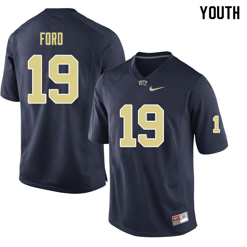 Youth #19 Dontez Ford Pittsburgh Panthers College Football Jerseys Sale-Navy